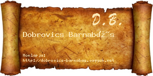 Dobrovics Barnabás névjegykártya